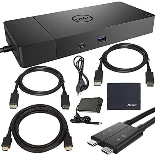 Front. Dell - WD19DCS Performance Docking Station with 210W Power Support, HDMI and DisplayPort Cables - Black (Black).