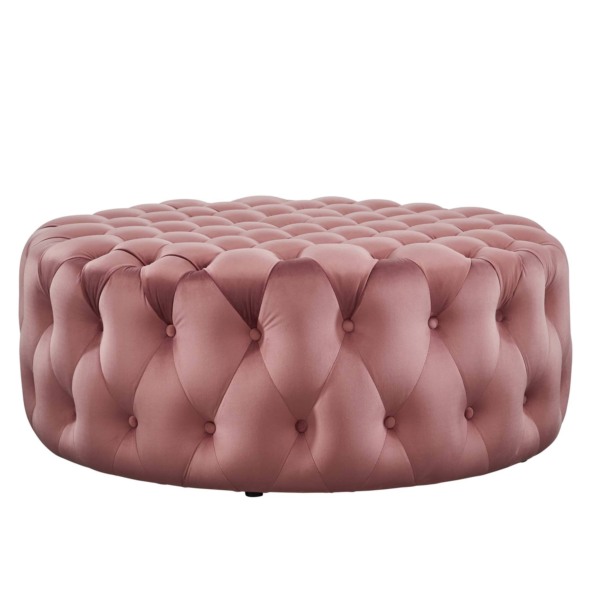 Alt View 1. Modway - Amour Tufted Button Large Round Performance Velvet Ottoman by Modway - EEI-5469-DUS.