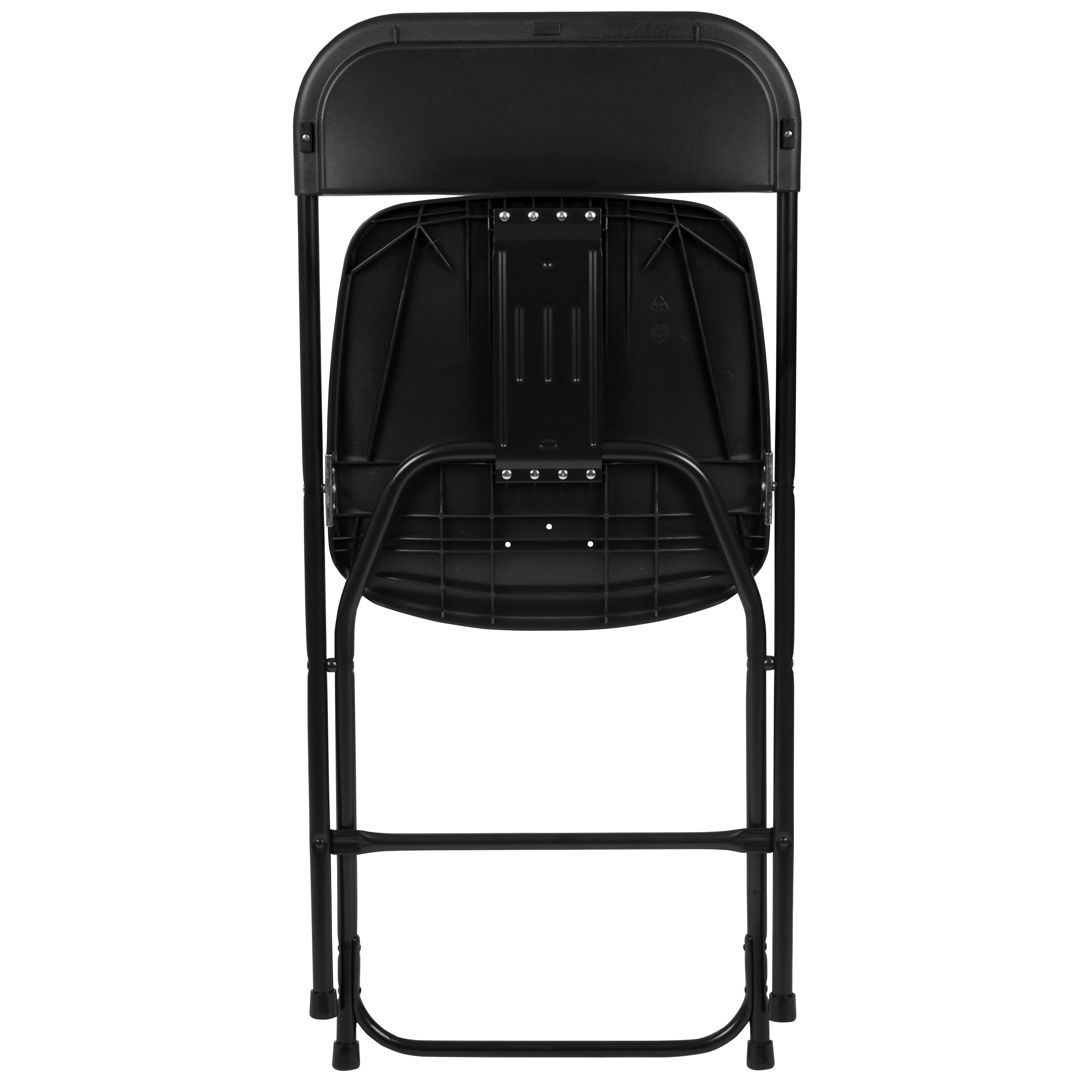 Alt View 9. Emma + Oliver - Set of 2 Stackable Folding Plastic Chairs - 650 LB Weight Capacity - Black.