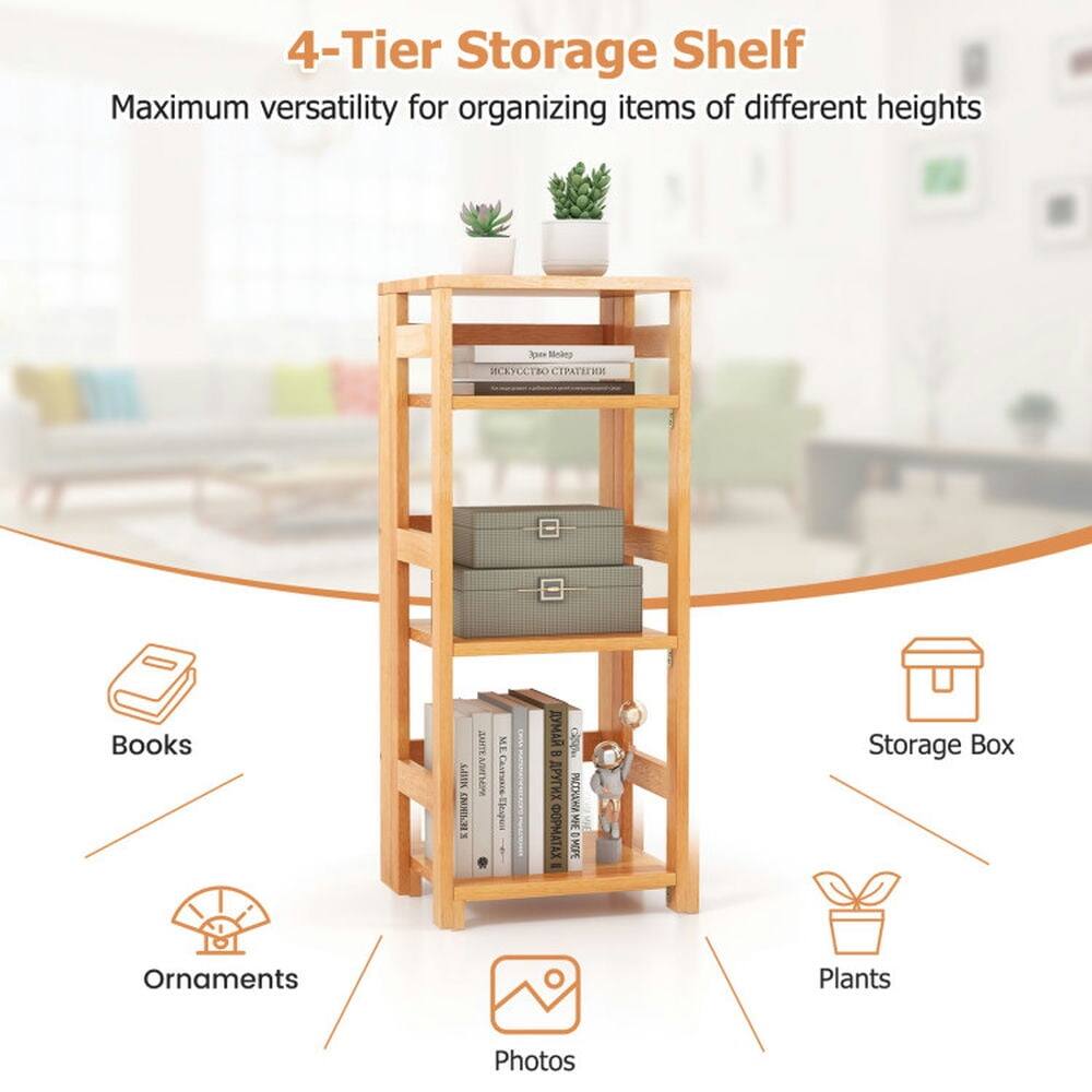 4-Tier Storage Shelf  
Maximum versatility for organizing items of different heights  

- Books  
- Storage Box  
- Ornaments  
- Plants  
- Photos