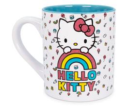 Silver Buffalo - Sanrio Hello Kitty Rainbow Glitter Ceramic Mug | Holds 14 Ounces - Pink