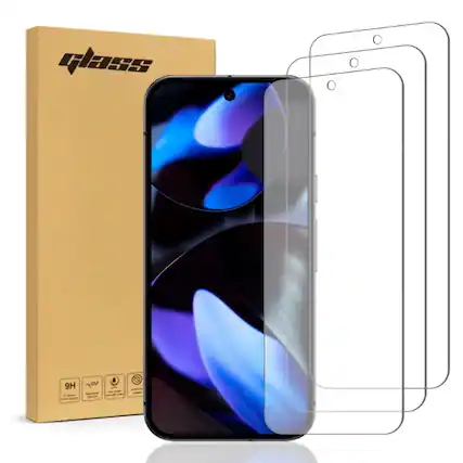 Front. RomeTech - Google Pixel 9a Tempered Glass Screen Protector 3 Per Pack - Transparent.