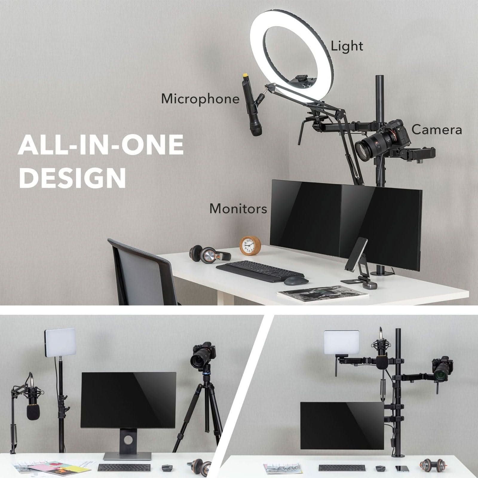 Light Microphone ALL-IN-ONE DESIGN Monitors Camera