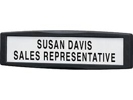 Fellowes - Partition Additions Plastic Name Plate - Dark Graphite