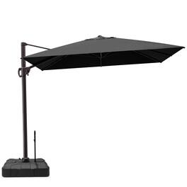 Crestlive Products - 9x11ft Aluminum Crank Cantilever Patio Umbrella with Base - Black