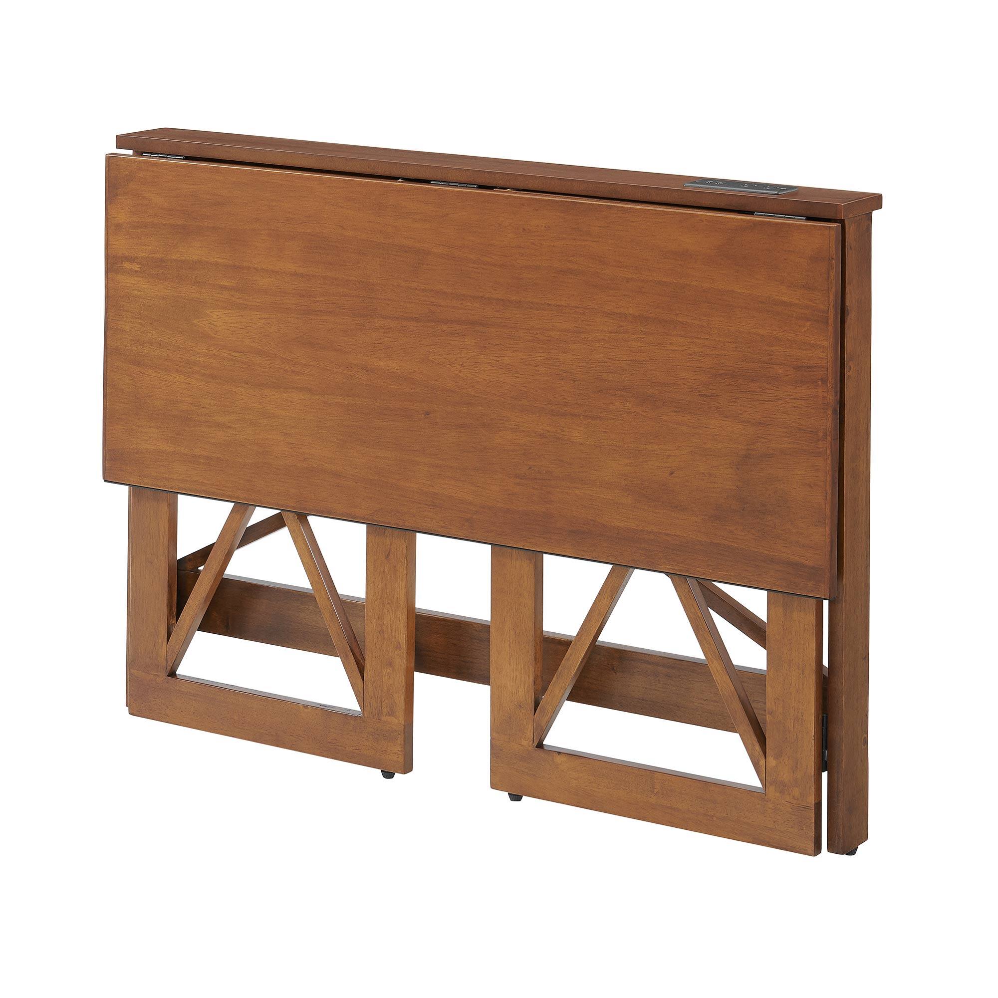 Alt View 7. MECO - MECO Stakmore Stylish Versatile Folding Desk with Built In Outlets, Fruitwood - Fruitwood.