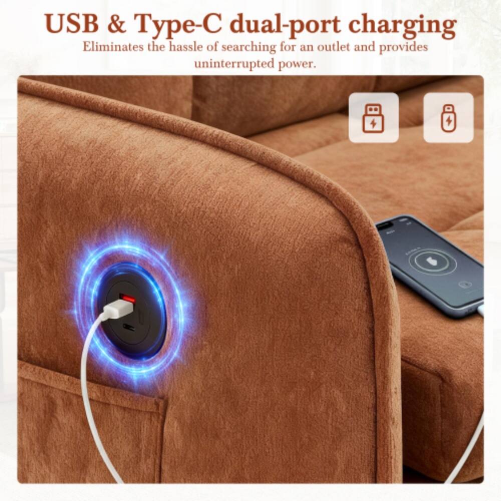 USB & Type-C dual-port charging  
Eliminates the hassle of searching for an outlet and provides uninterrupted power.