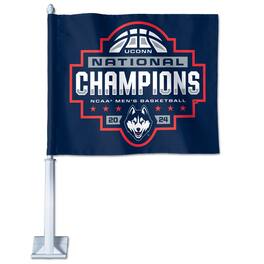 WinCraft - UConn Huskies 2024 NCAA Men's Basketball National Champions 11.75" x 14" Two-Sided Car Flag - Multicolor