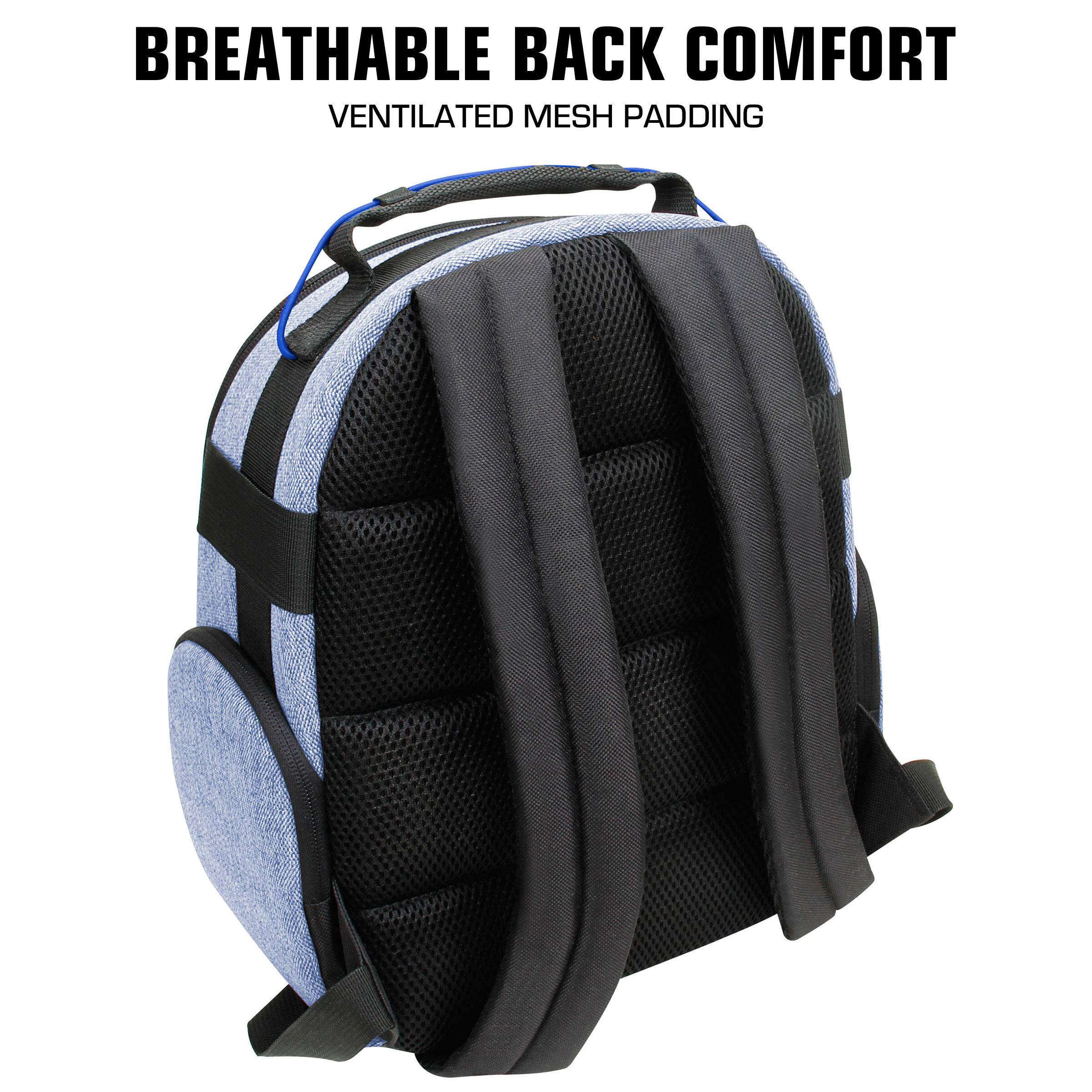 BREATHABLE BACK COMFORT  
VENTILATED MESH PADDING