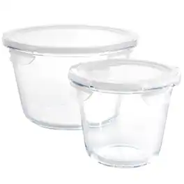 Gibson - Home House Specials 4 Piece Borosilicate Glass Round Storage Container Set with Snap Lids - Clear