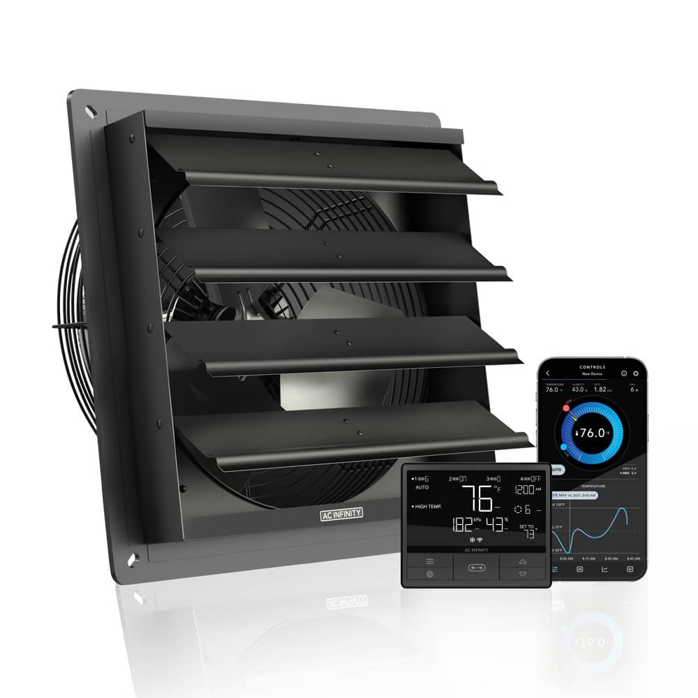 "AC Infinity - AIRLIFT T12, Shutter Exhaust Fan 12"" with Temperature Humidity Controller" price history on PriceWatchPro