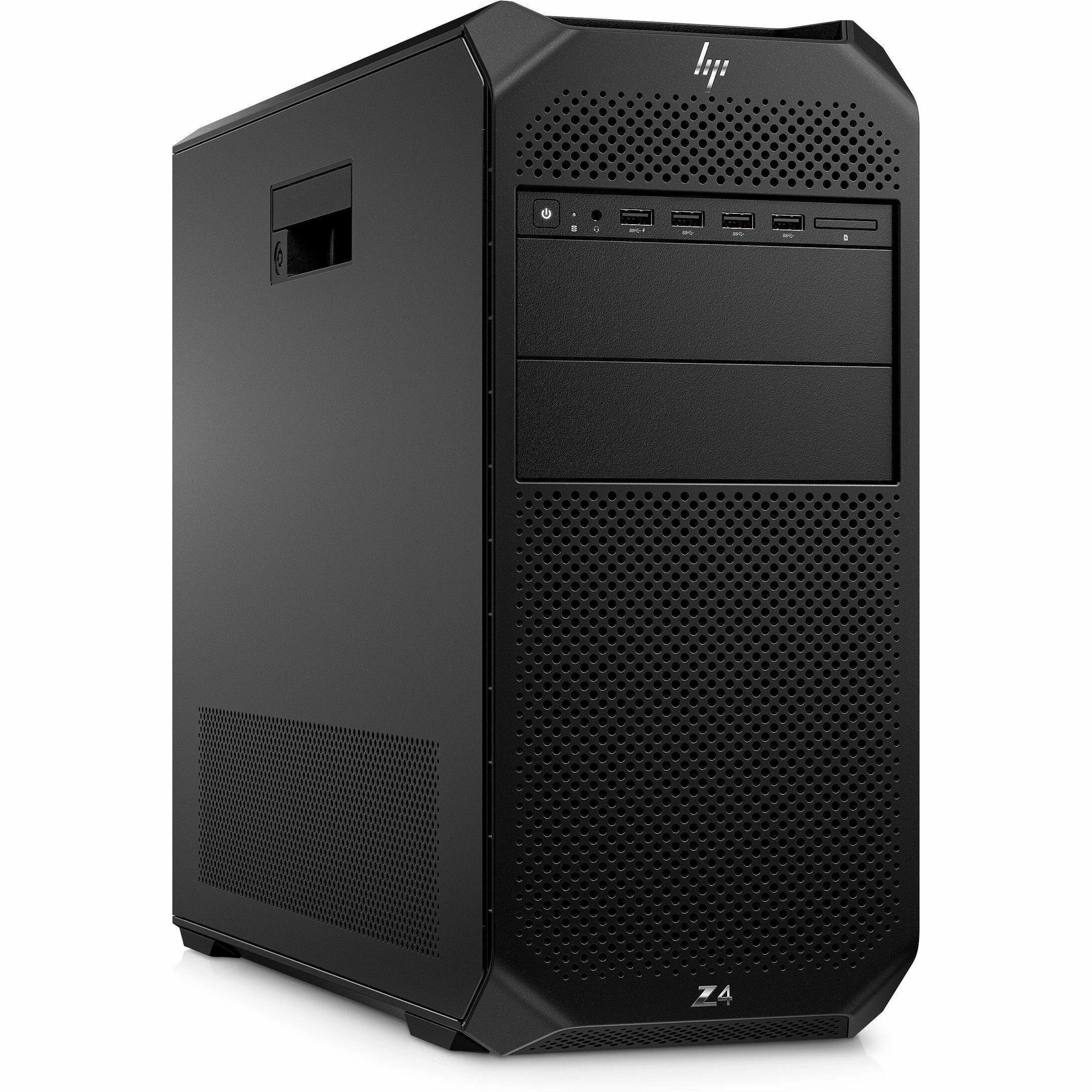 Alt View 2. HP - HP Z4 G5 Workstation - 1 x Intel Xeon w3-2525 - 16 GB - 512 GB SSD - Tower - Black - Smart Buy - Intel W790 Chip - Black.
