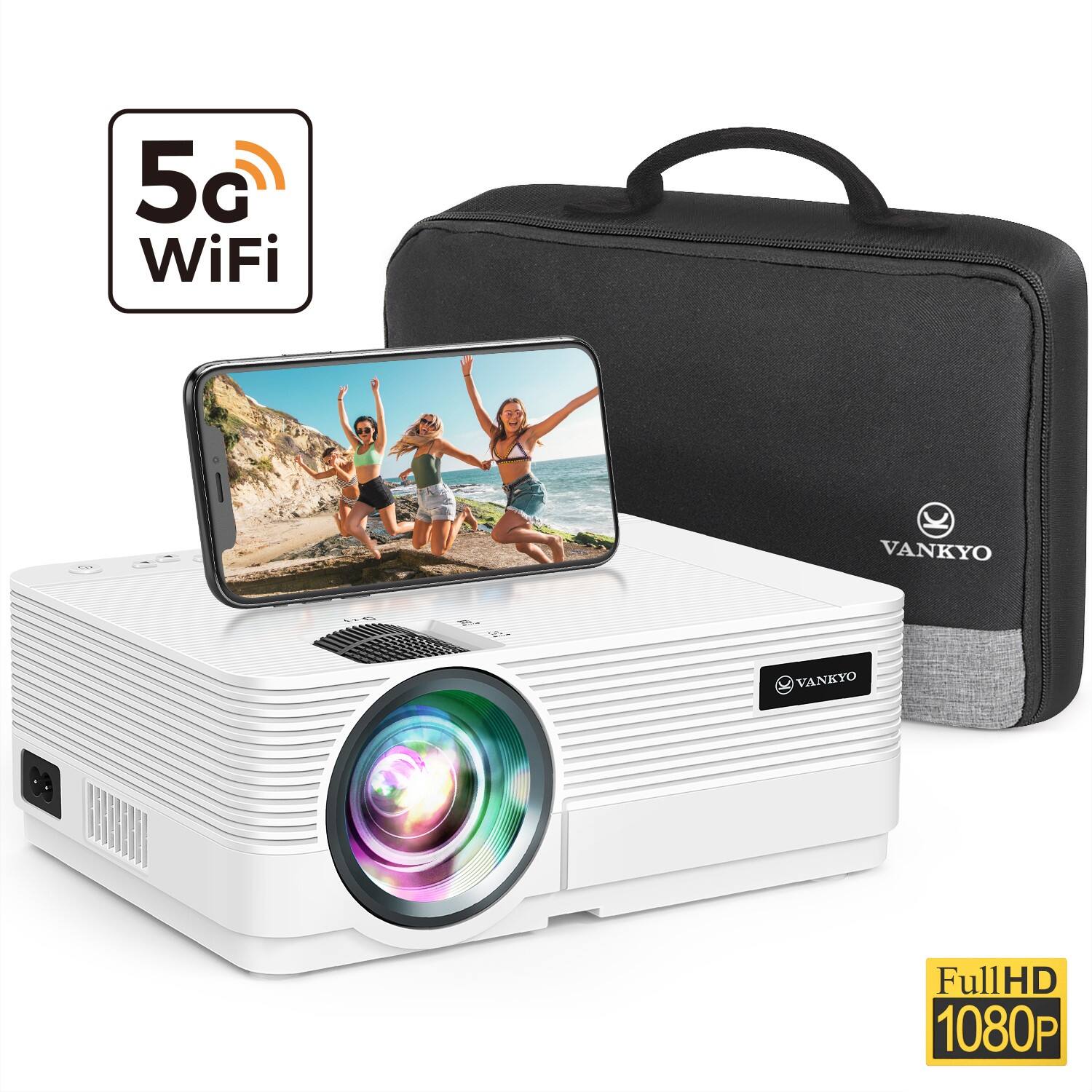 Alt View 12. Vankyo - Leisure 470 Pro Native 1080P Wireless Single LCD Mini Projector - White.