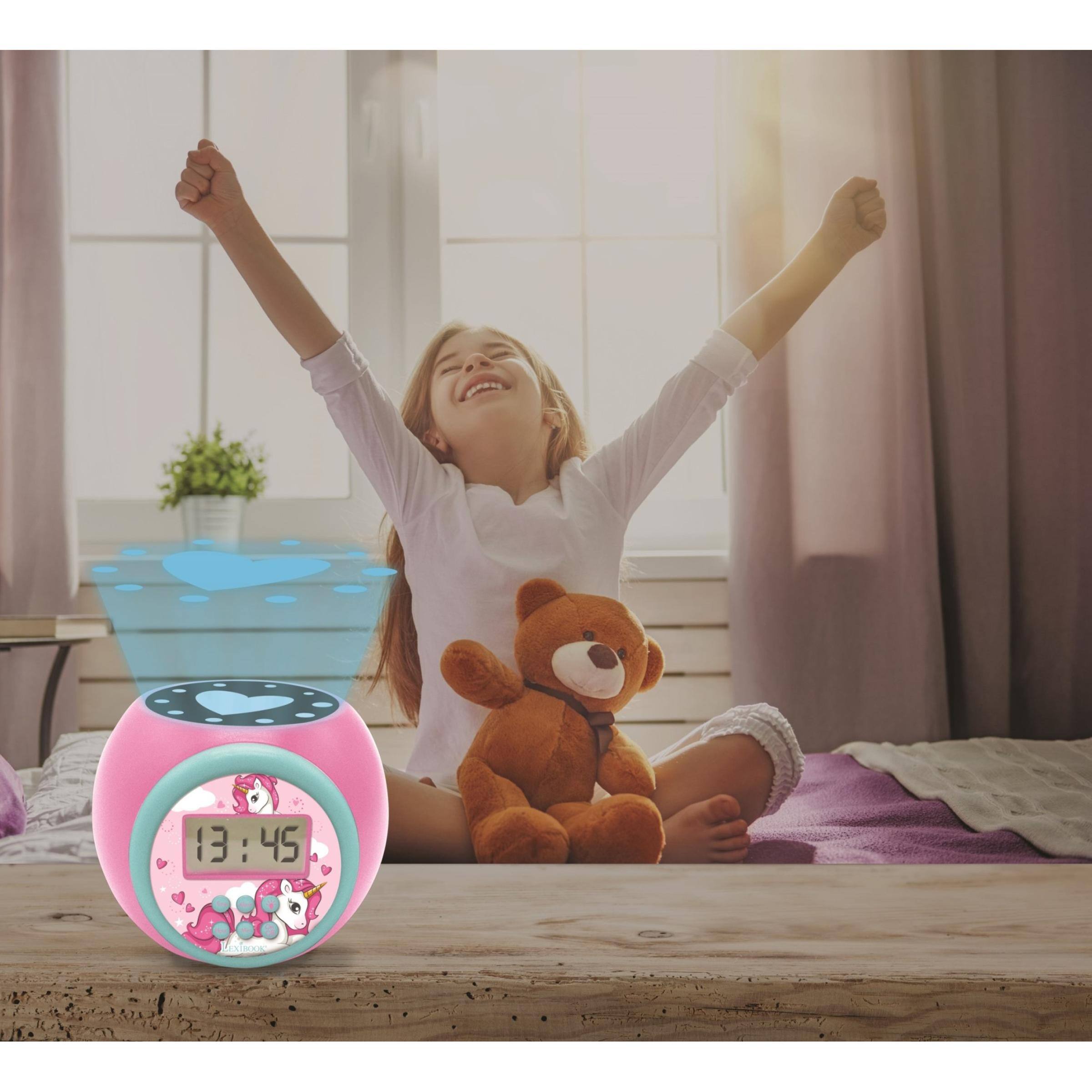 Alt View 3. Lexibook - Unicorn Projector Alarm Clock with Timer - PINK.