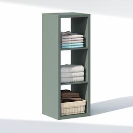 Furinno - CUBIC Closet Organizers, 3-Cube Modular Organizer, Open Shelf, Extra Thick Frame, for Wardrobe, Bedroom, Living Room - Sage Green