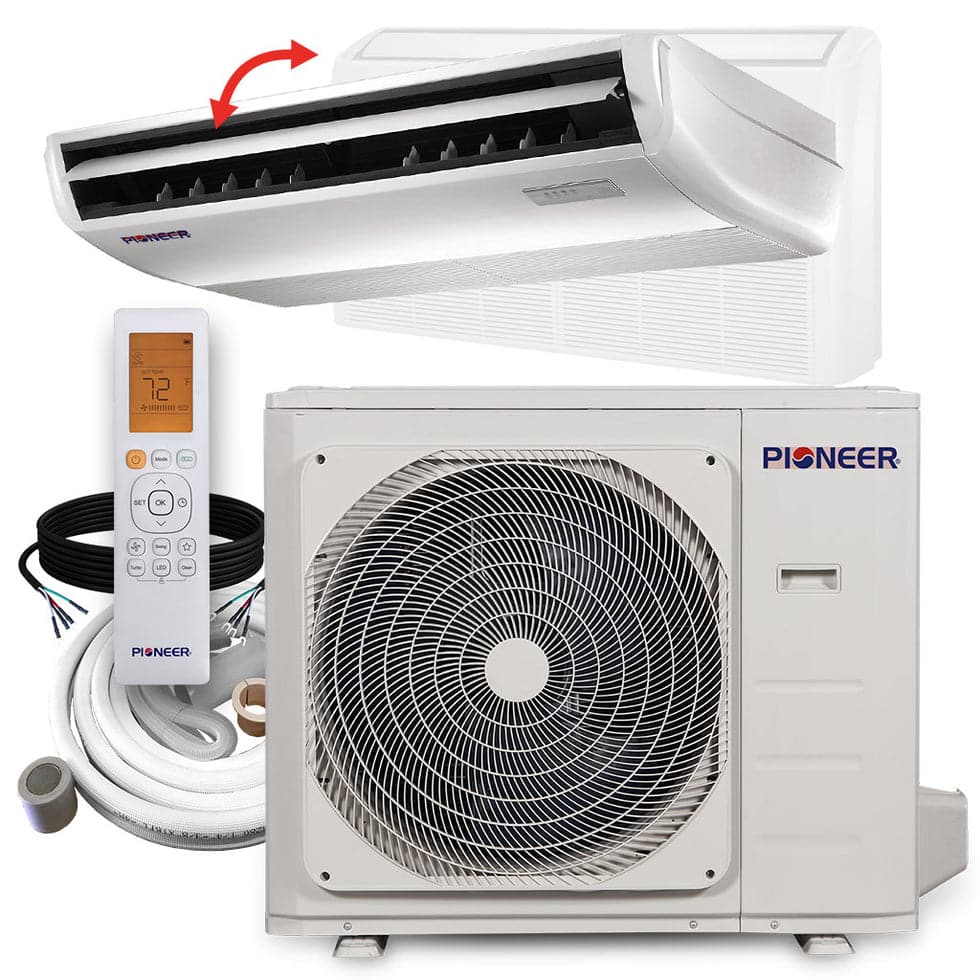 Pioneer - Quantum Ultra 36,000 BTU 3 Ton 20 SEER Floor/Ceiling Mini-Split Air Conditioner with Heat Pump 230-Volt - White