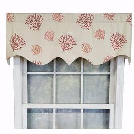 RLF Home - Luxurious Modern Design Classic Deep-Sea Regal Style Window Valance 50" x 17" - Coral