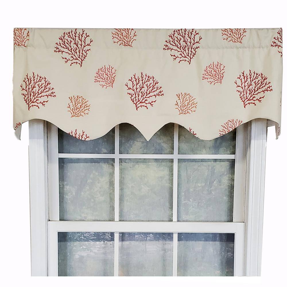 Front. RLF Home - RLF Home Luxurious Modern Design Classic Deep-Sea Regal Style Window Valance 50" x 17" Coral - Coral.