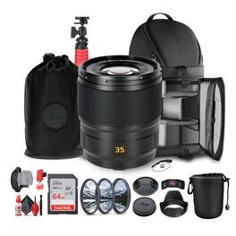 Leica - Summicron-SL 35mm f/2 ASPH. Lens (L-Mount) + Sling Backpack + More - Black