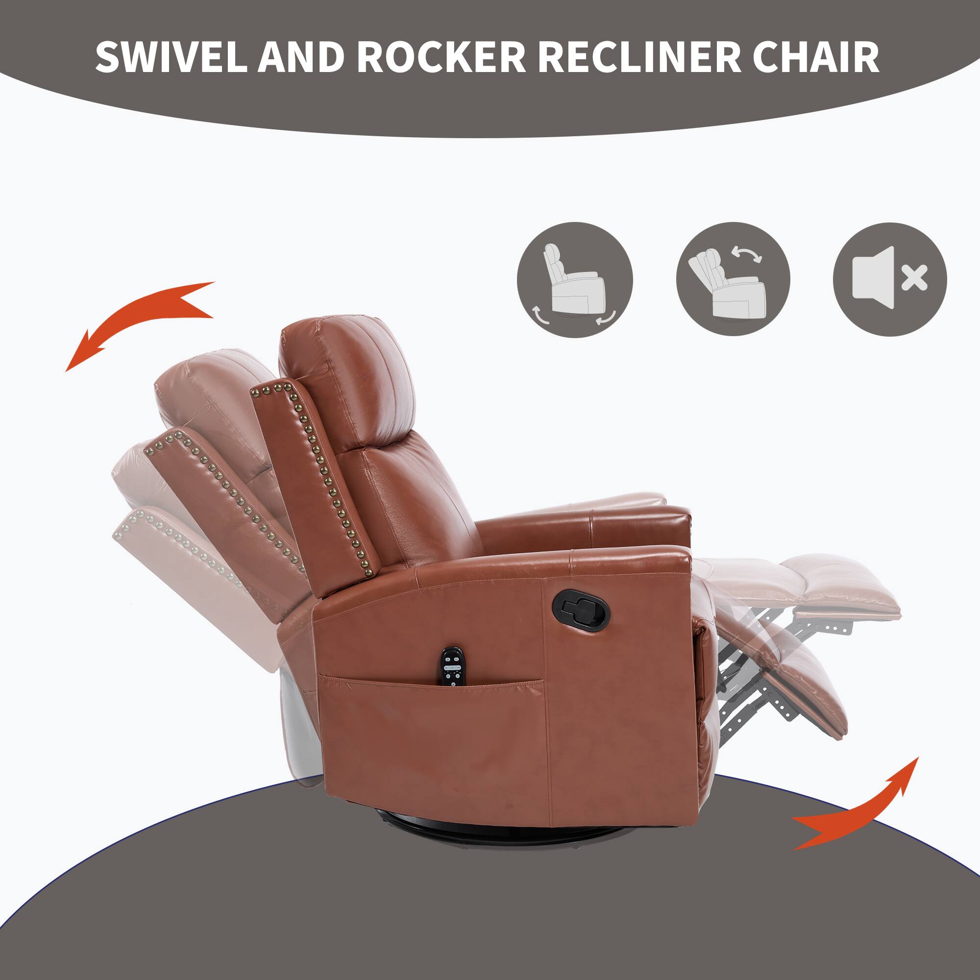 SWIVEL AND ROCKER RECLINER CHAIR