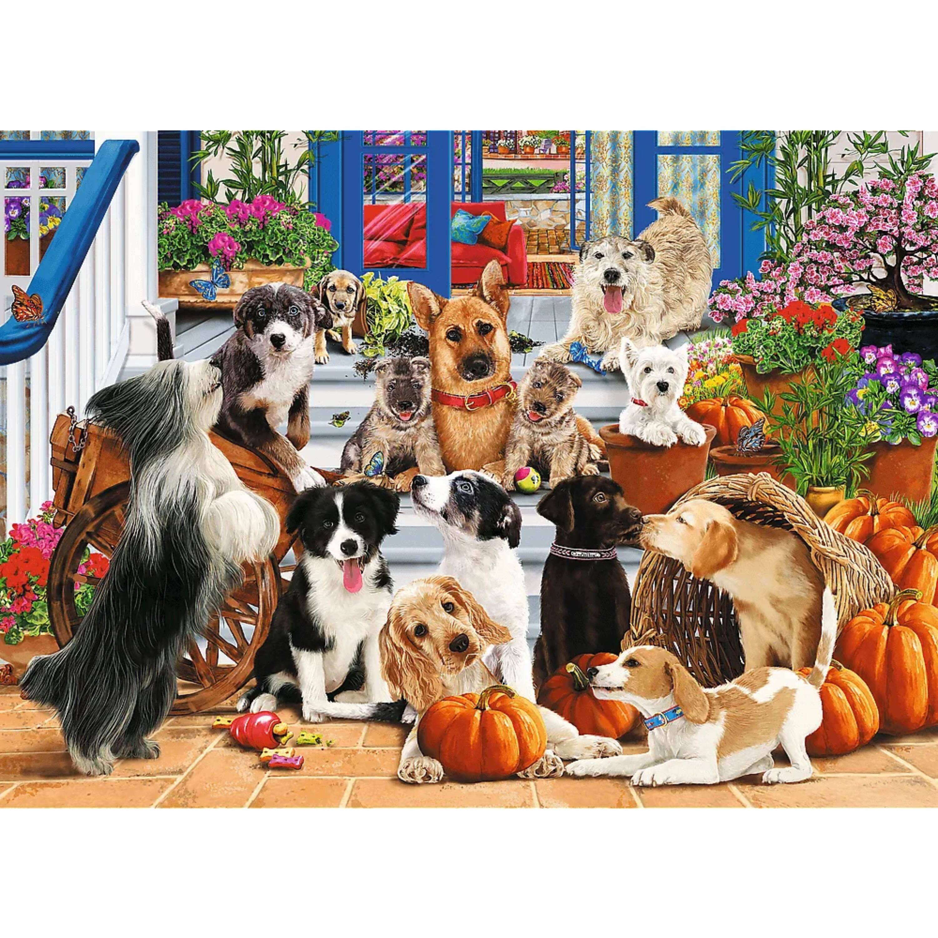 Angle. Trefl - Trefl Wood Doggy Friendship 1000 Piece Wooden Puzzle.