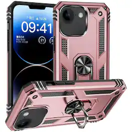Entronix - Dual-Layer Case for iPhone 16E - Ultimate Protection with Built-in Kickstand - Pink