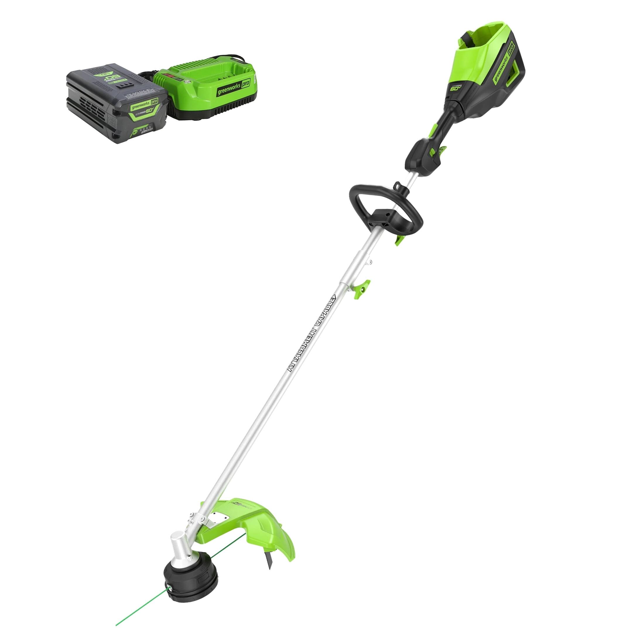 "Greenworks - 60V 16"" Cordless Battery String Trimmer (Attachment Capable) with 4.0 Ah Battery & Charger - Green" price history on PriceWatchPro