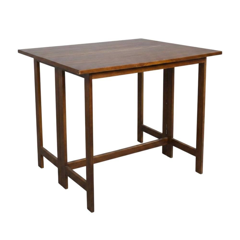 Left. FurniFact - Warm Brown Folding Console to Dining Table - Warm Brown.