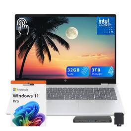 HP - OmniBook 7 16" 2K Touch Laptop,Intel Core 9 270H,32GB DDR5,2TB SSD+1TB Dock Set,Backlit Keyboard,Win 11 Pro - Silver
