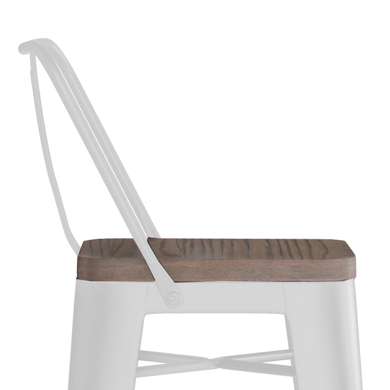 Alt View 16. Simpli Home - Rayne Metal and Wood Bar Stool (Set of 2) - White.