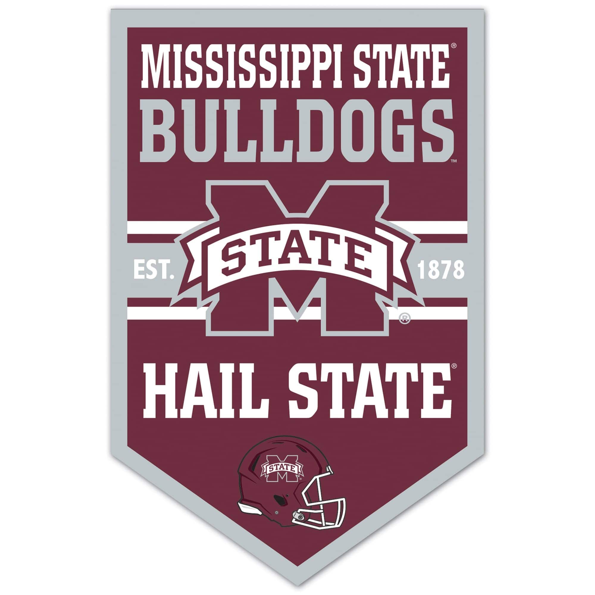 WinCraft - Mississippi State Bulldogs 11" x 17" Chevron Wood Sign - Multicolor