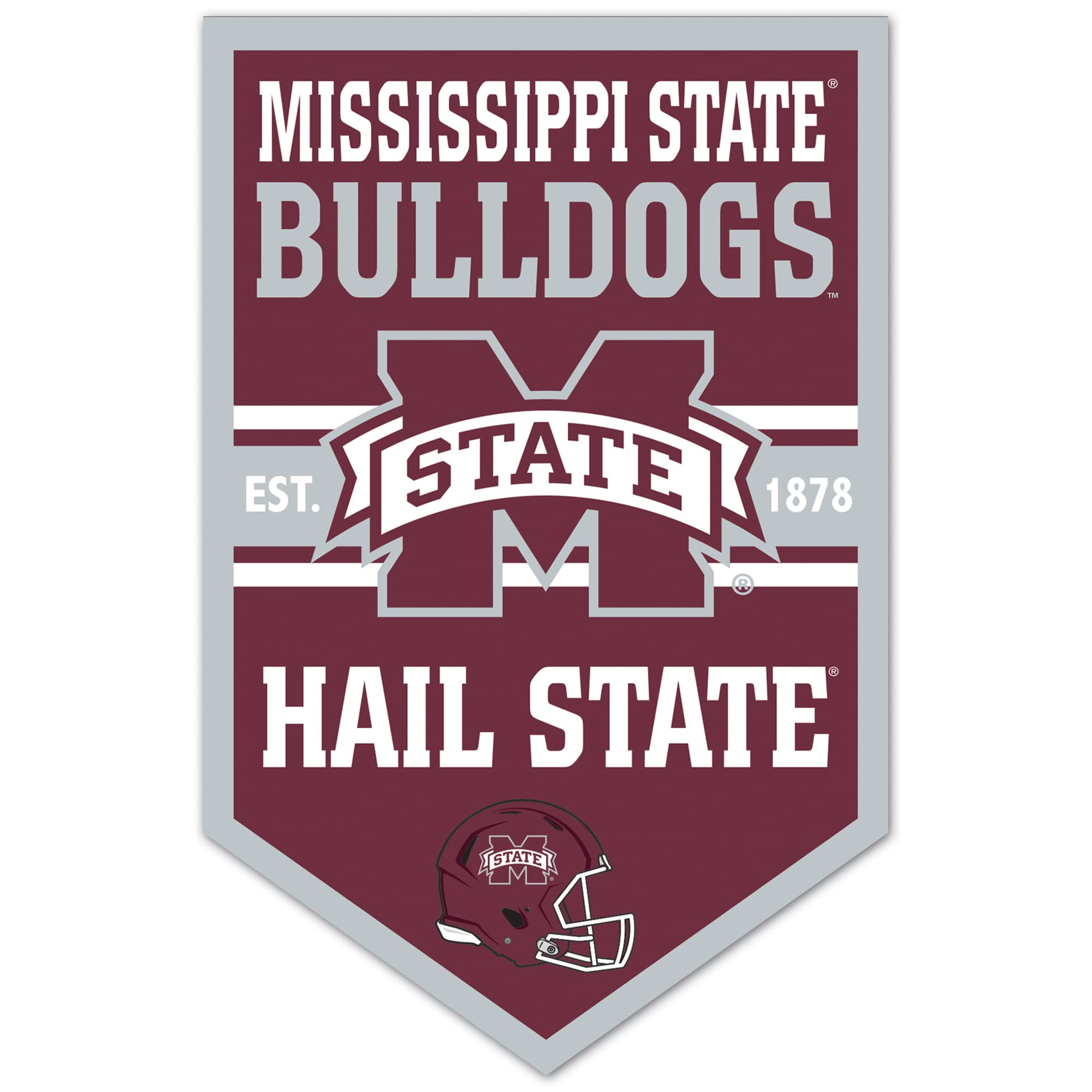 Mississippi State Bulldogs 11" x 17" Chevron Wood Sign