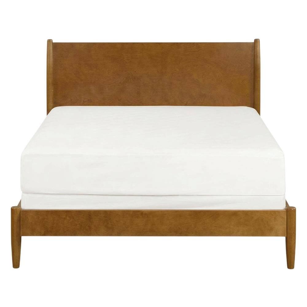 Back. FurniFact - Platform bed with acorn finish - Acorn.