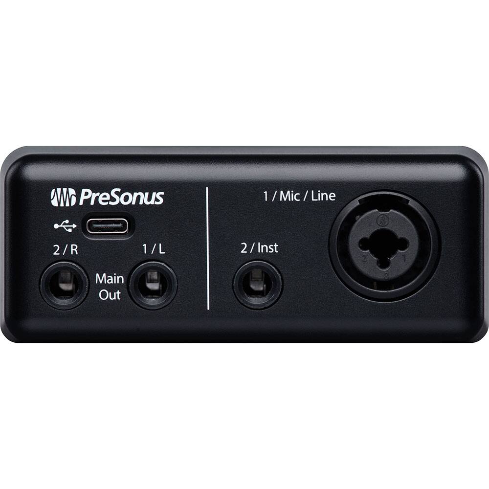 PreSonus

1 / Mic / Line  
2 / Inst

2/R  
1/L  
Main Out