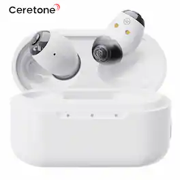Ceretone - Style OTC Hearing Aid – Clear Sound with Noise Reduction, Ergonomic Fit, Sleek Modern Design, Water & Dust Resistant - White