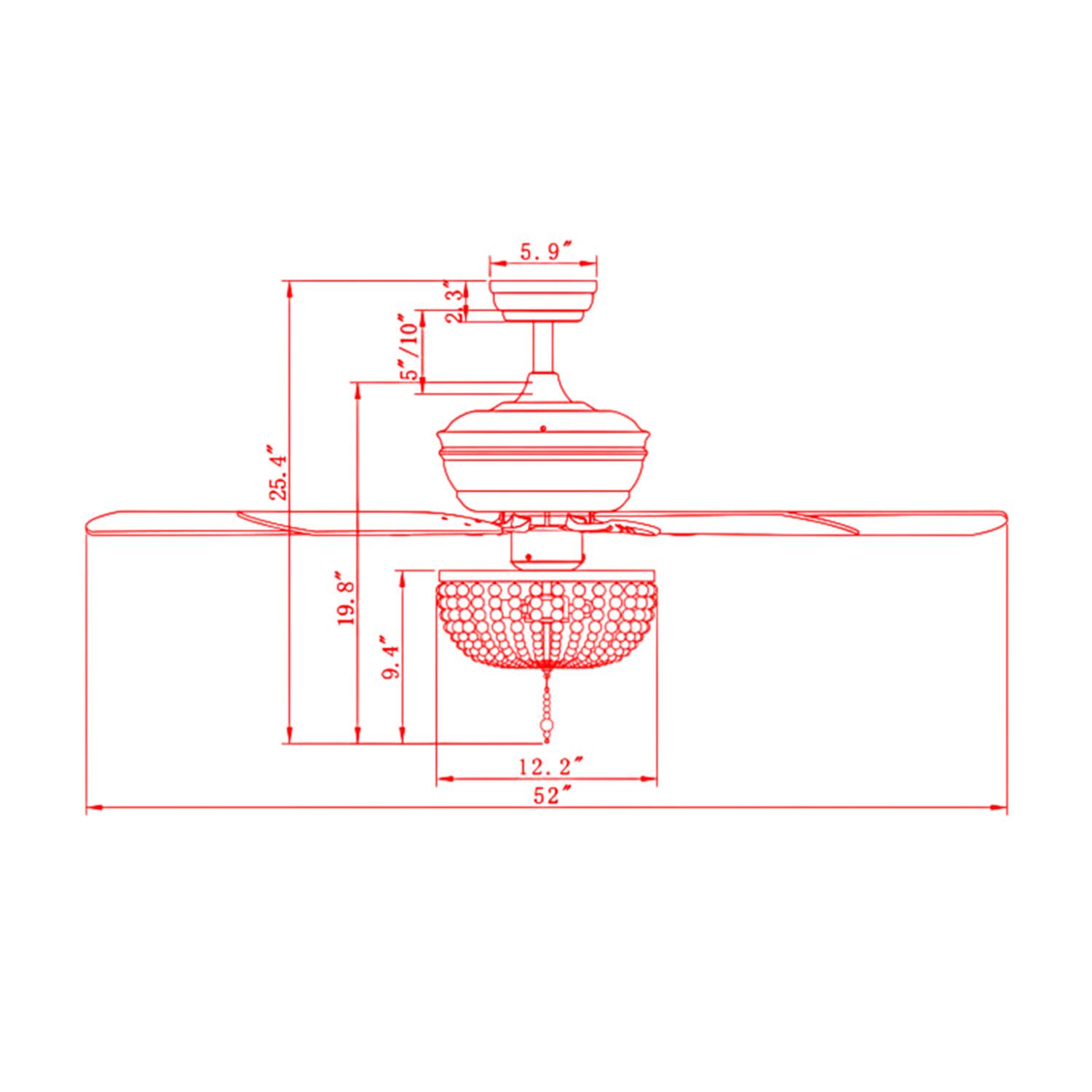 10 5"/10" 3 2,3 2 5. 5.9 9 25.4" 19.8" 9.4" 12.2 2" 52
