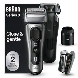 Braun - Series 8 Electric Shaver with 5 in 1 SmartCare Center - Galvano Silver