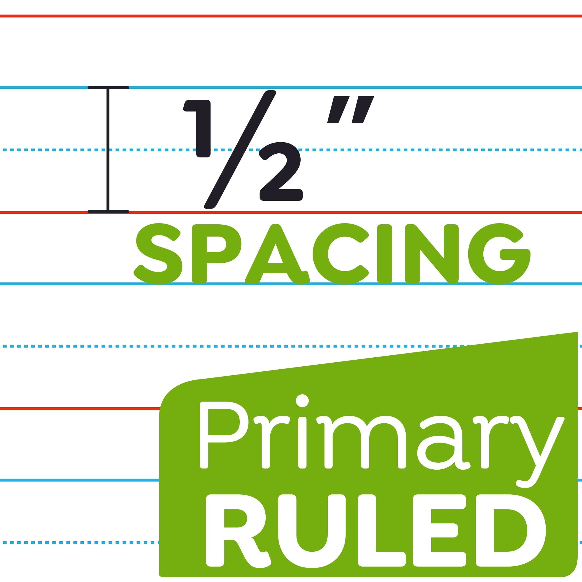 1/2" SPACING  
Primary RULED