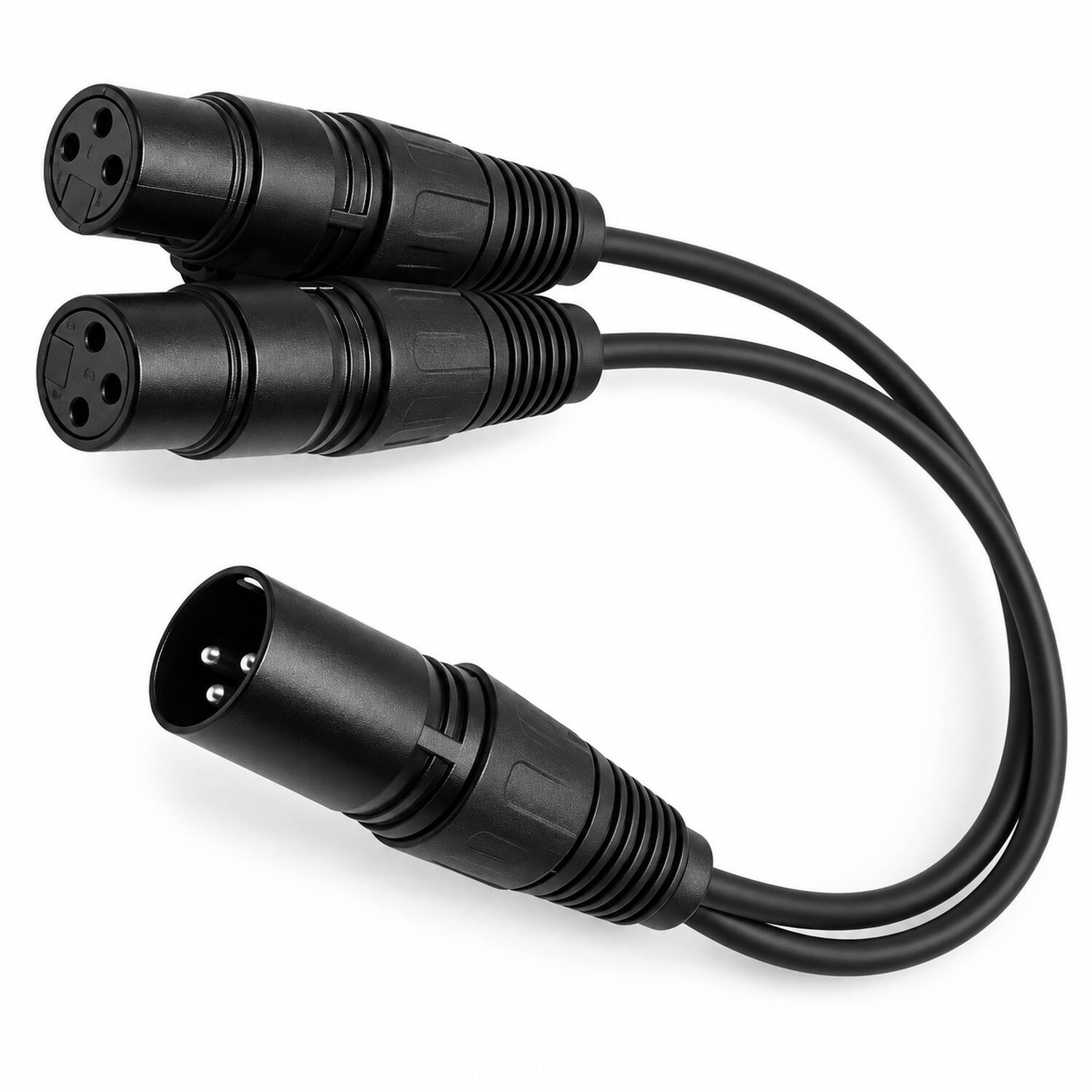 Front. Sanoxy - XLR Male Plug to Dual 2 Female Jack Y Splitter Mic DJ Cable Adaptor 16 AWG 3-Pin - Black.