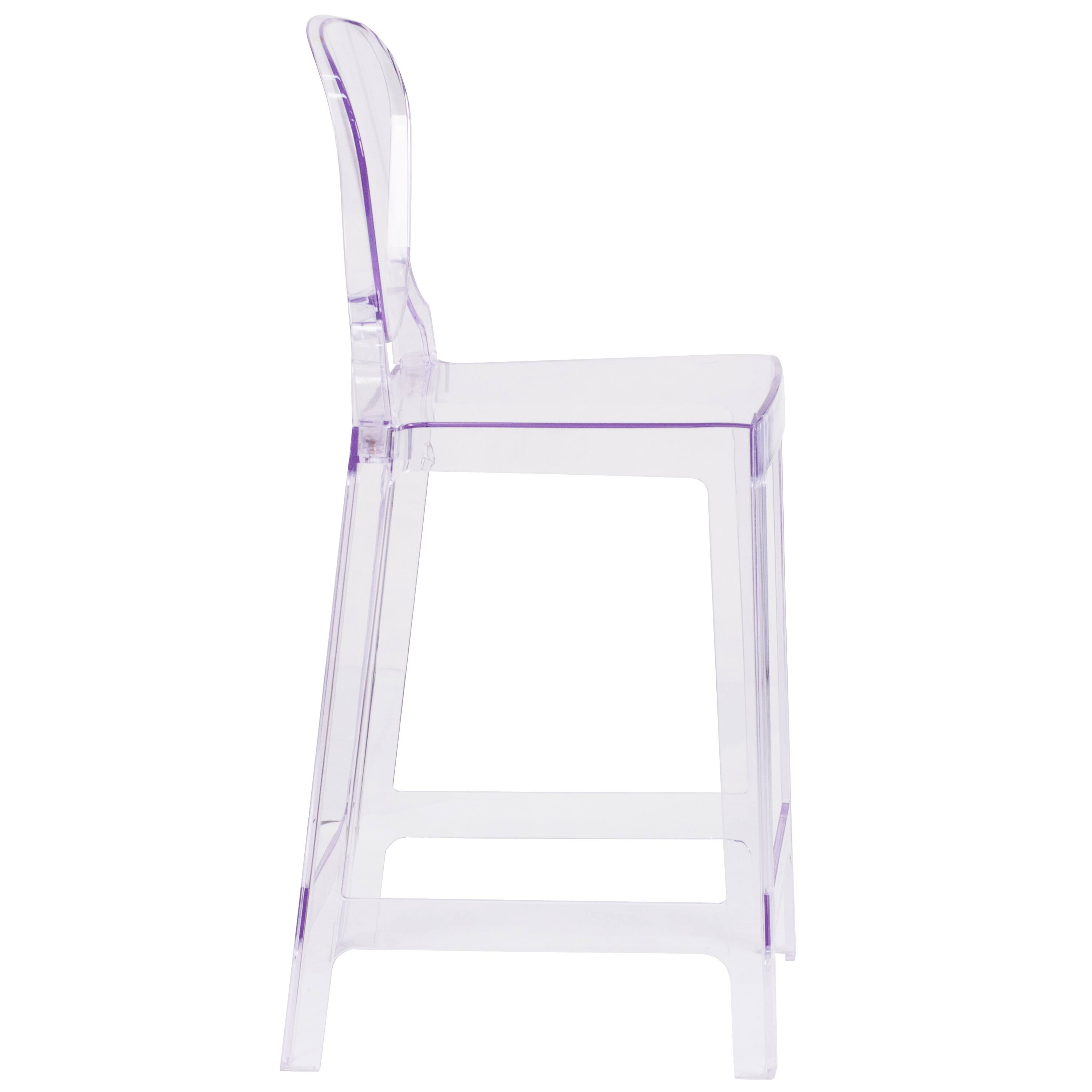 Alt View 4. Emma + Oliver - Ghost Counter Stool in Transparent Crystal with Tear Back - Transparent Crystal.