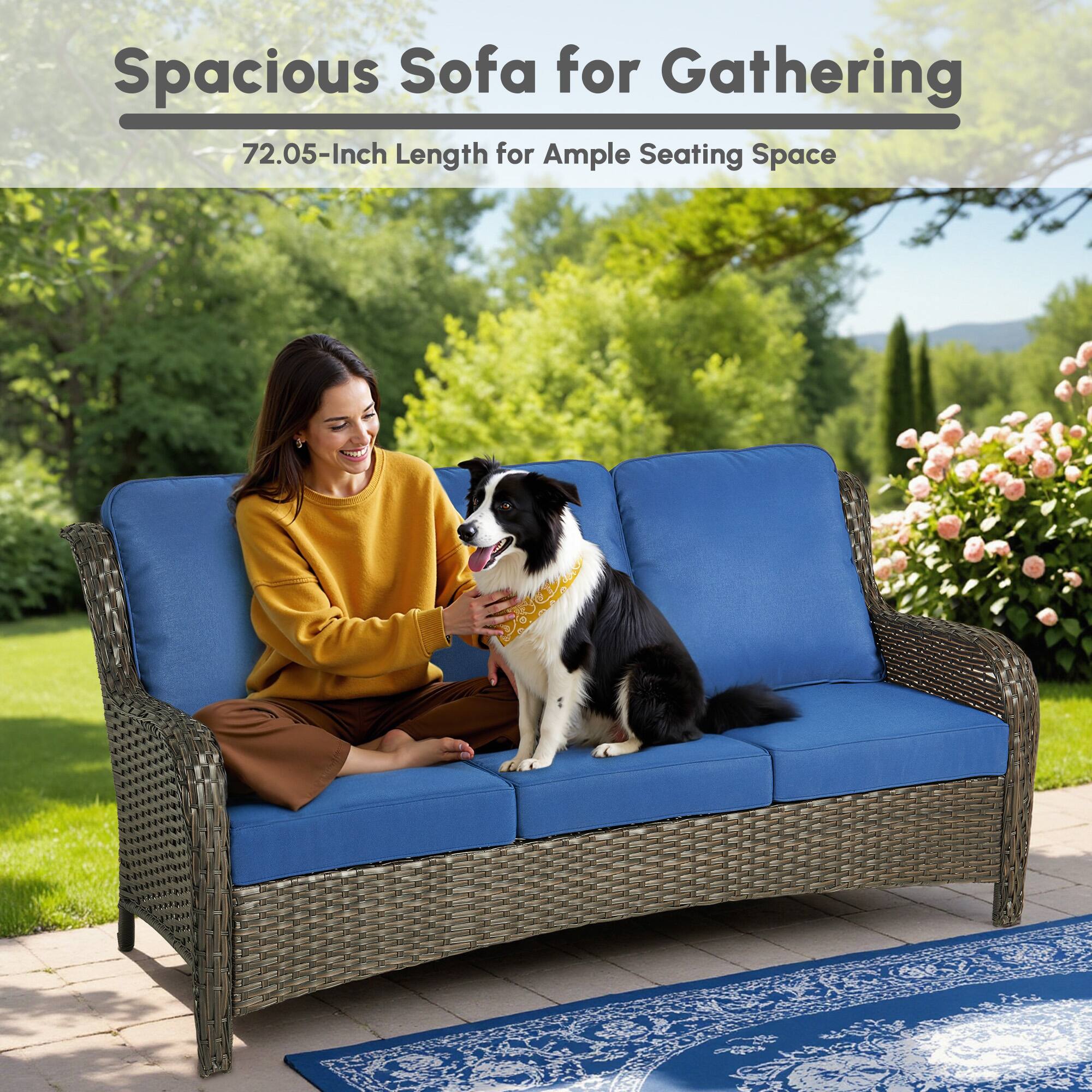 Spacious Sofa for Gathering  
72.05-Inch Length for Ample Seating Space