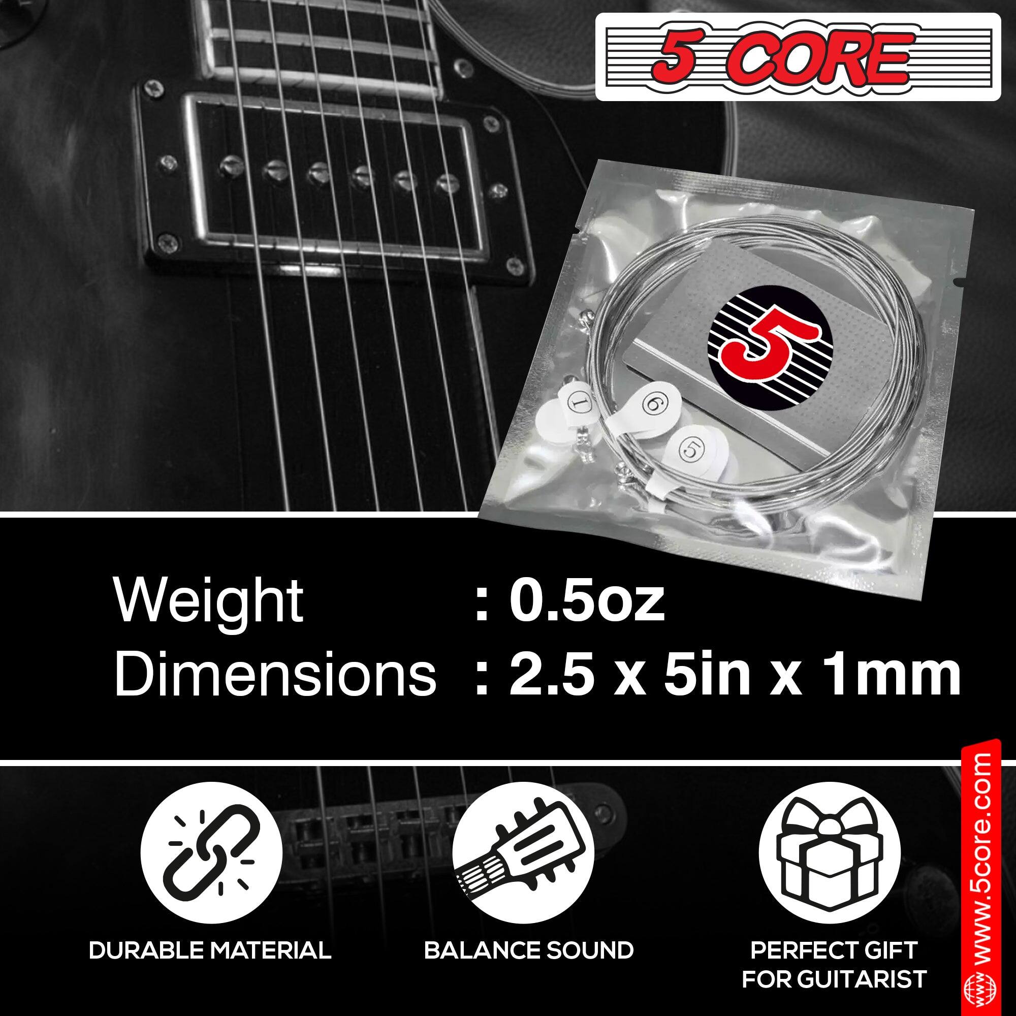 5 CORE

Weight: 0.5oz  
Dimensions: 2.5 x 5in x 1mm

DURABLE MATERIAL  
BALANCE SOUND  
PERFECT GIFT FOR GUITARIST  

www.5core.com
