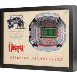 YouTheFan - Nebraska Huskers 25.5" x 19.5" Memorial Stadium Stadium Views Wall Art - Multicolor