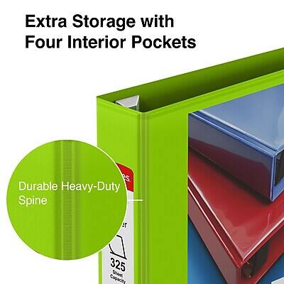 Extra Storage with Four Interior Pockets  
Durable Heavy-Duty Spine  
325 Sheet Capacity