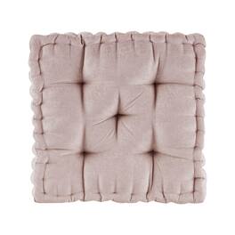 Gracie Mills - Elara Textured Poly Chenille Square Floor Pillow Cushion - Blush