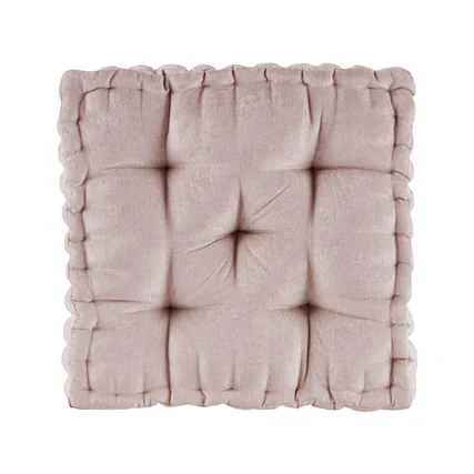 Front. Gracie Mills - Gracie Mills Elara Textured Poly Chenille Square Floor Pillow Cushion - Blush.