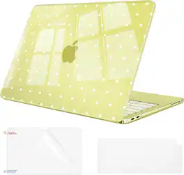 Fintie - Case with Keyboard Skin & Screen Protector for MacBook Neo 13 Inch (Model A3404, 2026 Release) Snap-On Hard Shell Cover - Citrus Polka Dot