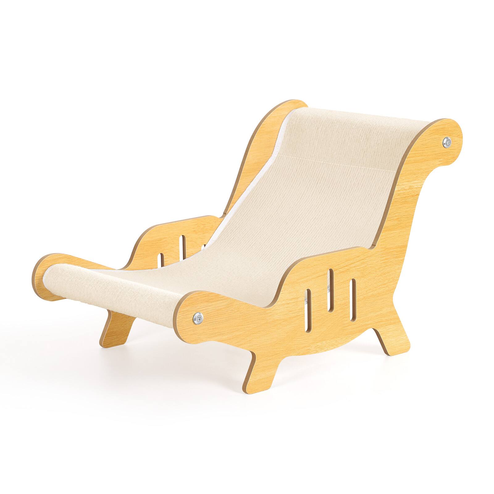 Front. Oumilen - Cat Scratcher Lounge Bed, 2-in-1 Cat Bed & Sisal Scratcher Chair for Indoor Cats - Natural.