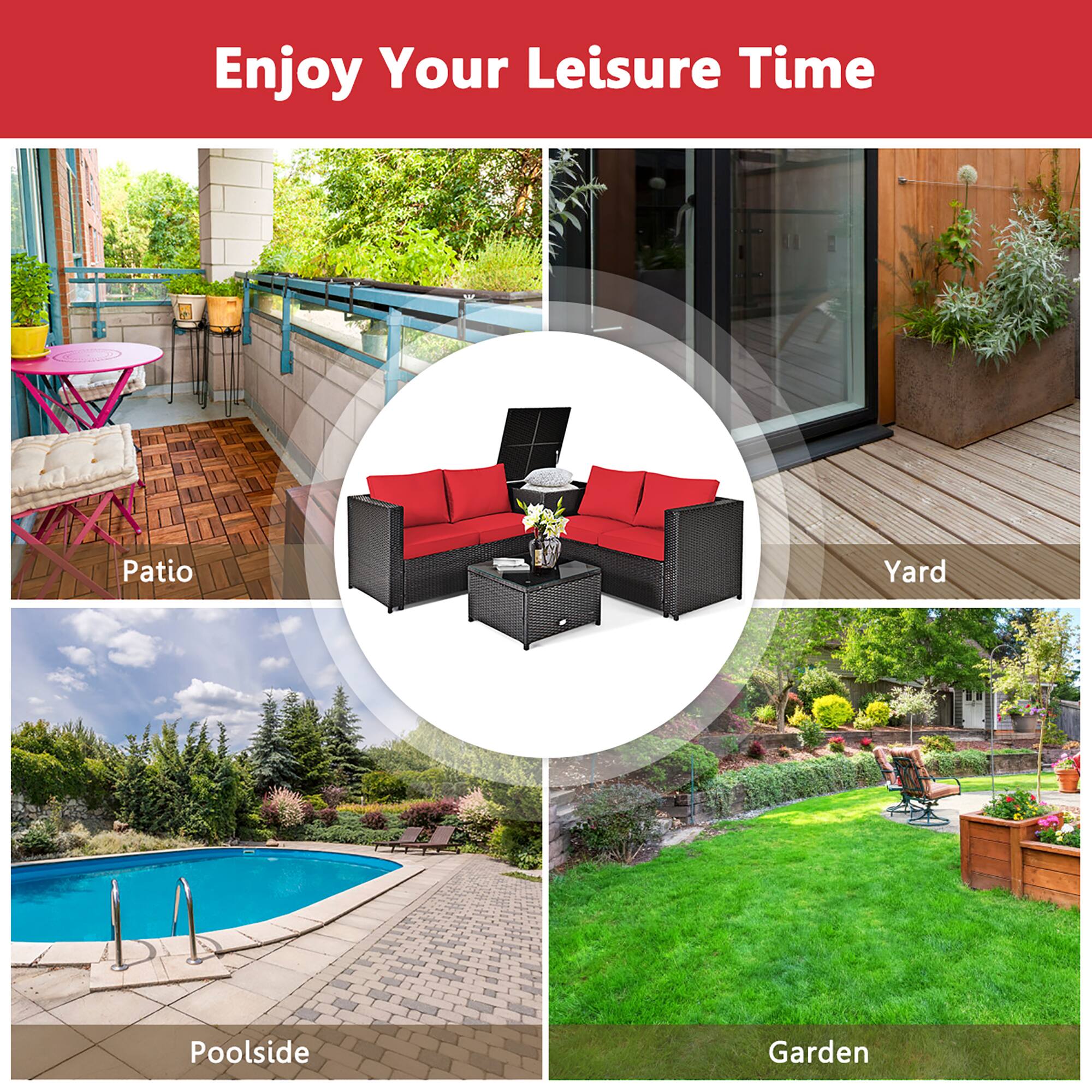 Enjoy Your Leisure Time

Patio

Yard

Poolside

Garden