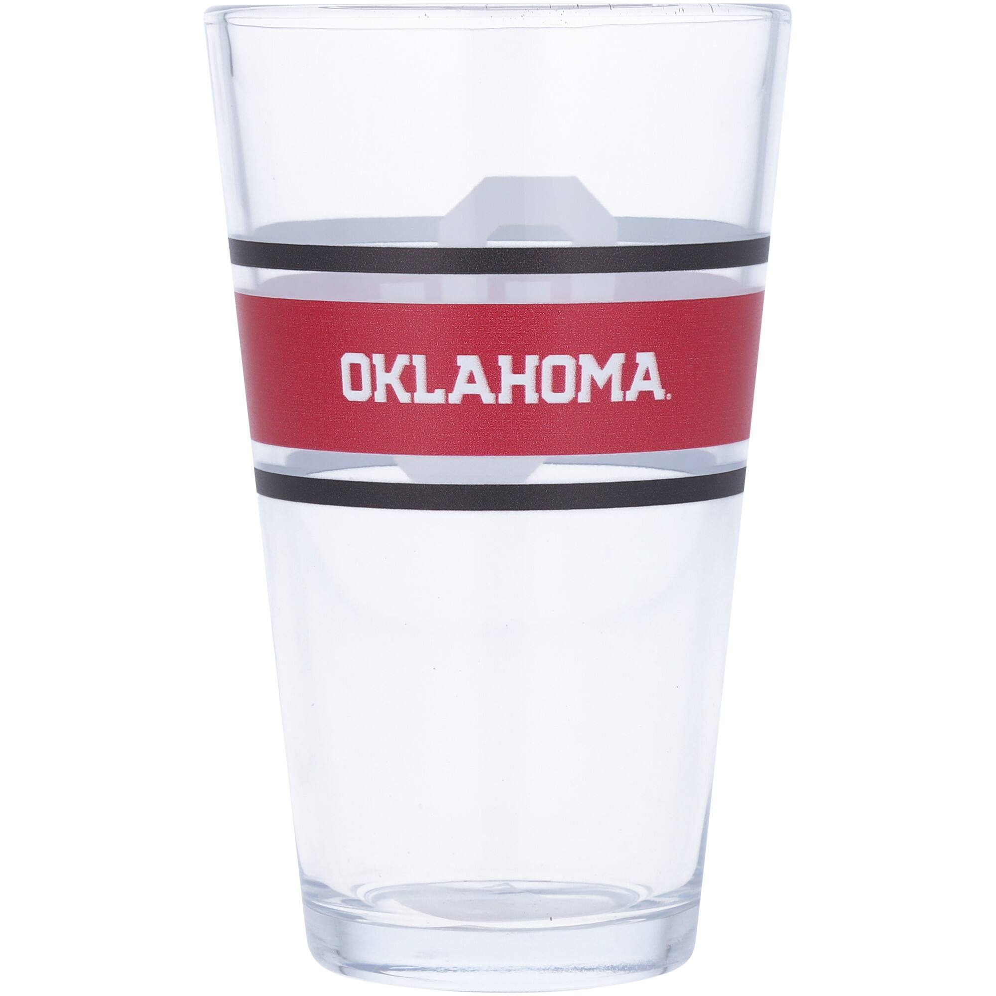 Alt View 1. Logo Brands - Oklahoma Sooners 16oz. Stripe Pint Glass - Multicolor.